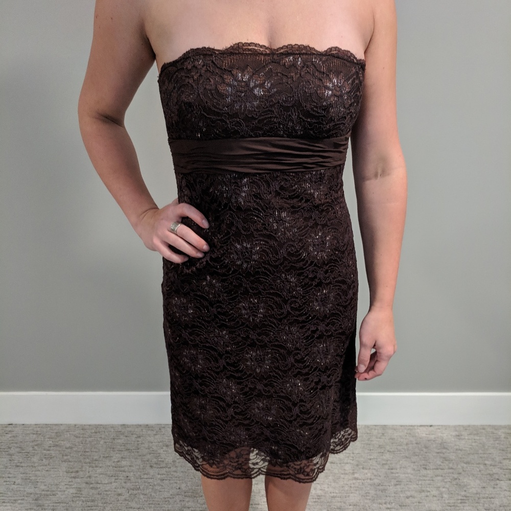 BCBGMaxAzria Strapless Lace Dress
